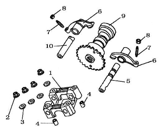 cam holder retainer bracket and rocker arms 50cc(64mm Valve) - ChinesePartsPro