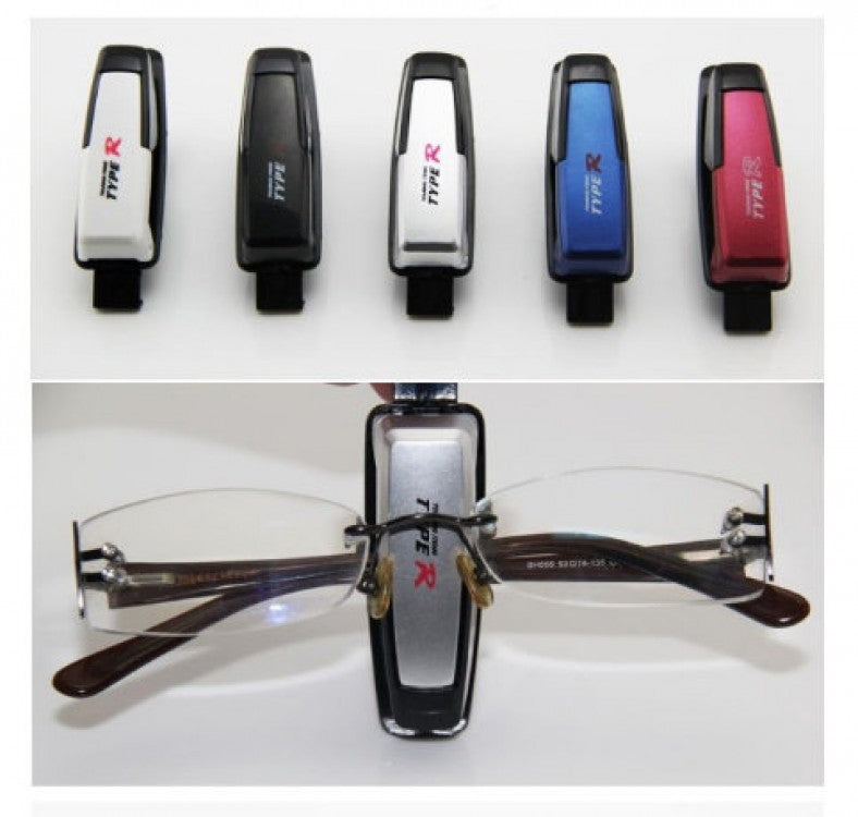 Auto Car Accessories Sunglasses Glasses Clip Card Pen Holder Silver