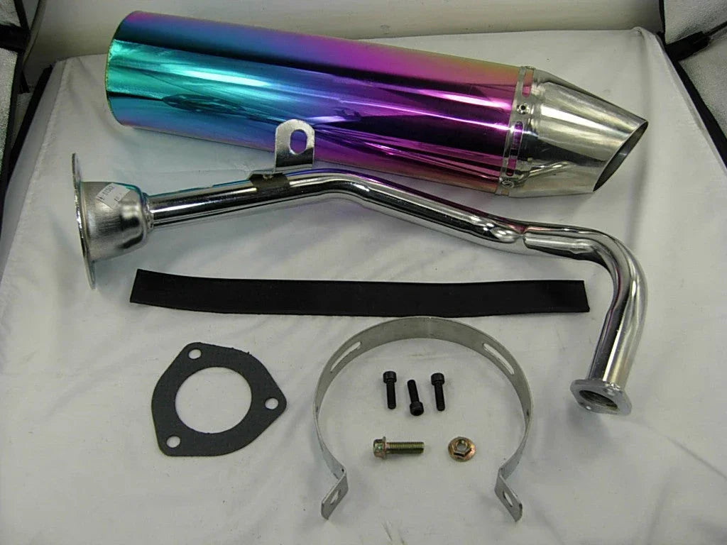 GY6 50cc Stainless performance exhaust muffle system - ChinesePartsPro
