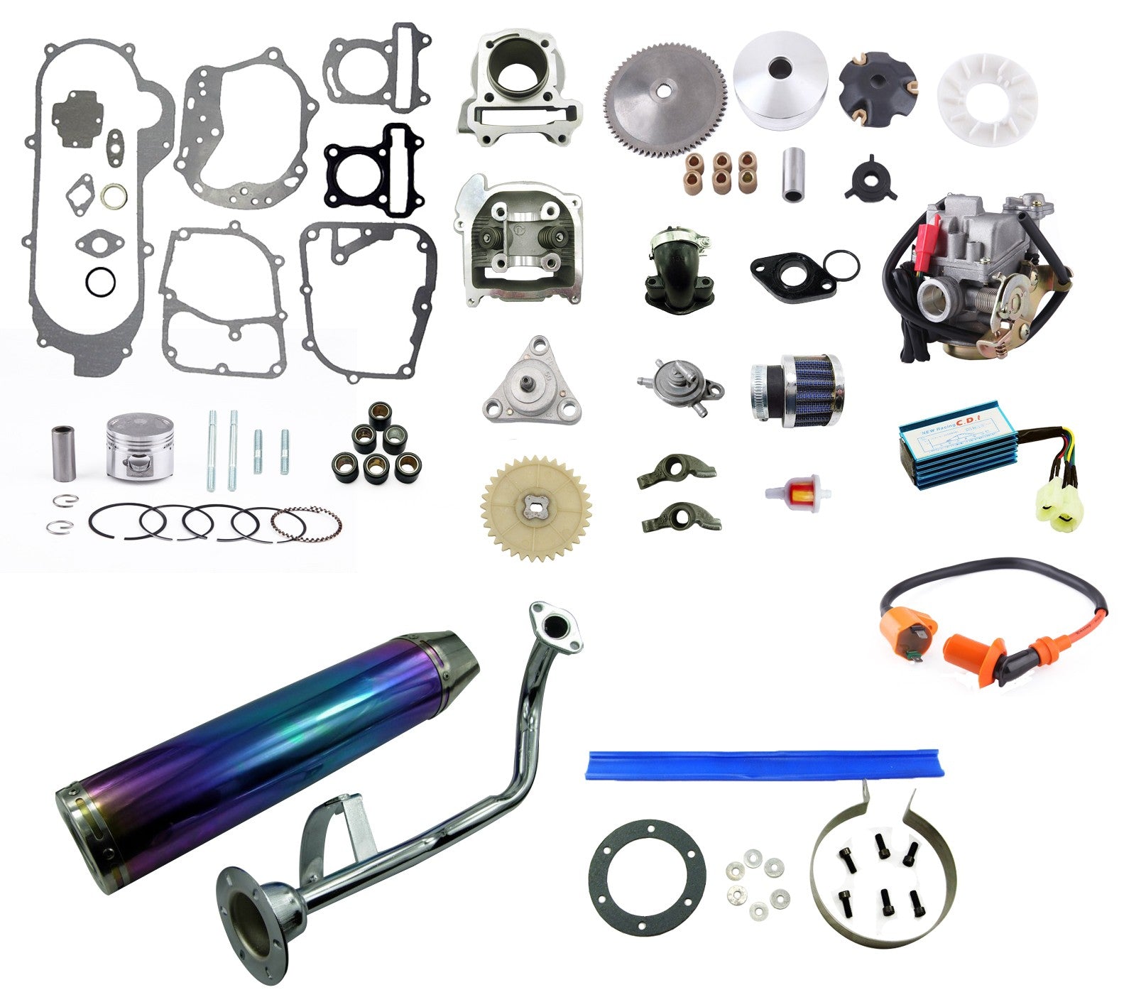 Big Bore Kit 100cc 50mm GY6 Performance Engine 64mm Valve