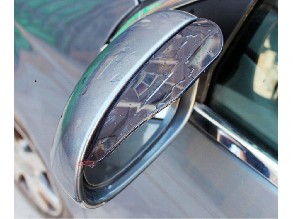 2 X SMOKE AUTO REAR VIEW MIRROR RAINPROOF BLADE COVER WINDOW VIS