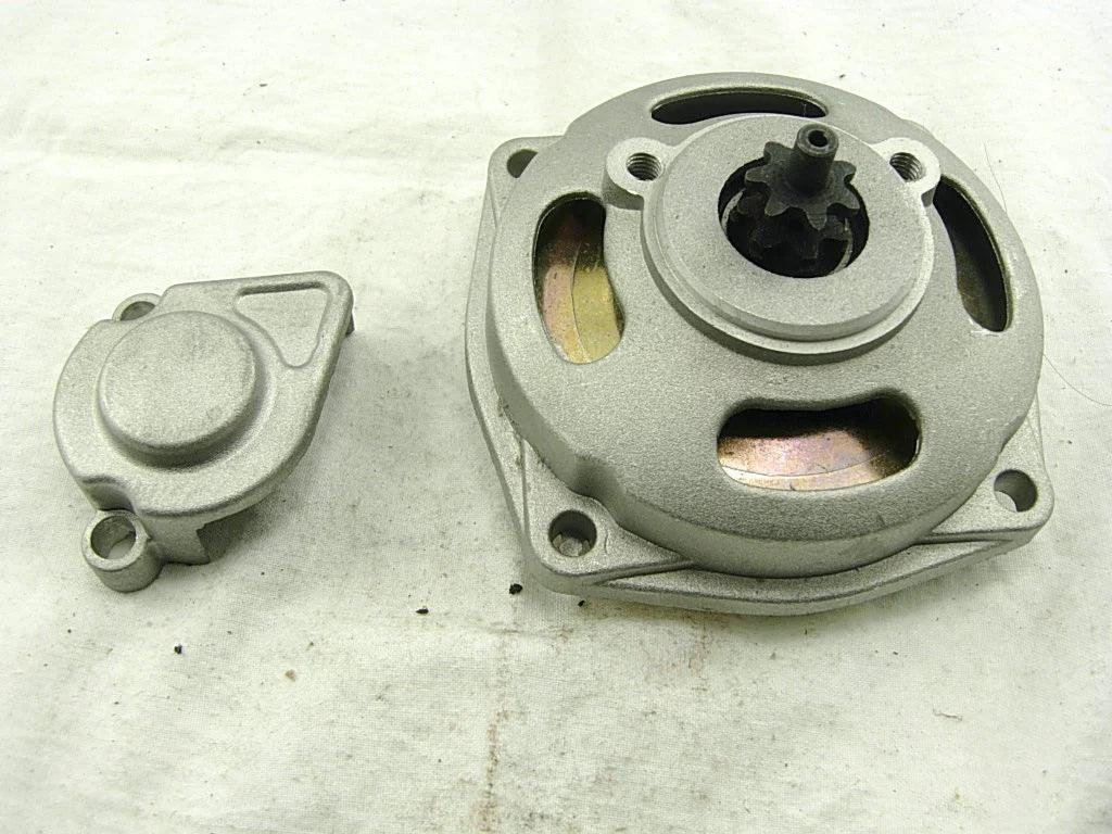 Chinese Parts USA 25H clutch drum gear box for 47cc and 49cc 2-stroke go kart, ATV, Baja pocket dirt bike, visible clutch components.