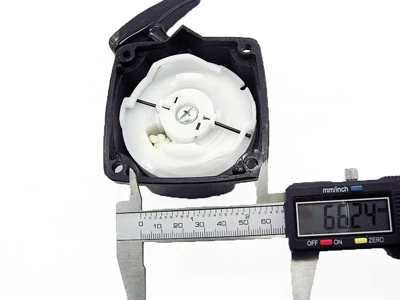 Mini moto 2-stroke pull starter for 33cc to 49cc engines, compatible with Chinese Parts USA pocket mini moto bikes.
