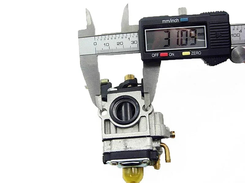 Carburetor for motorcycle or ATV measured with digital caliper, 31.09mm precision part