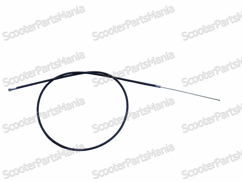 Black throttle cable for scooter, motorcycle, or ATV with metal inner wire and housing
