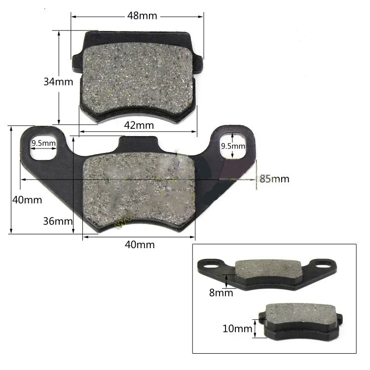 Chinese 125cc brake pads set for TaoTao and Coolster dirt bikes, durable brake pads from Chinese Parts USA.