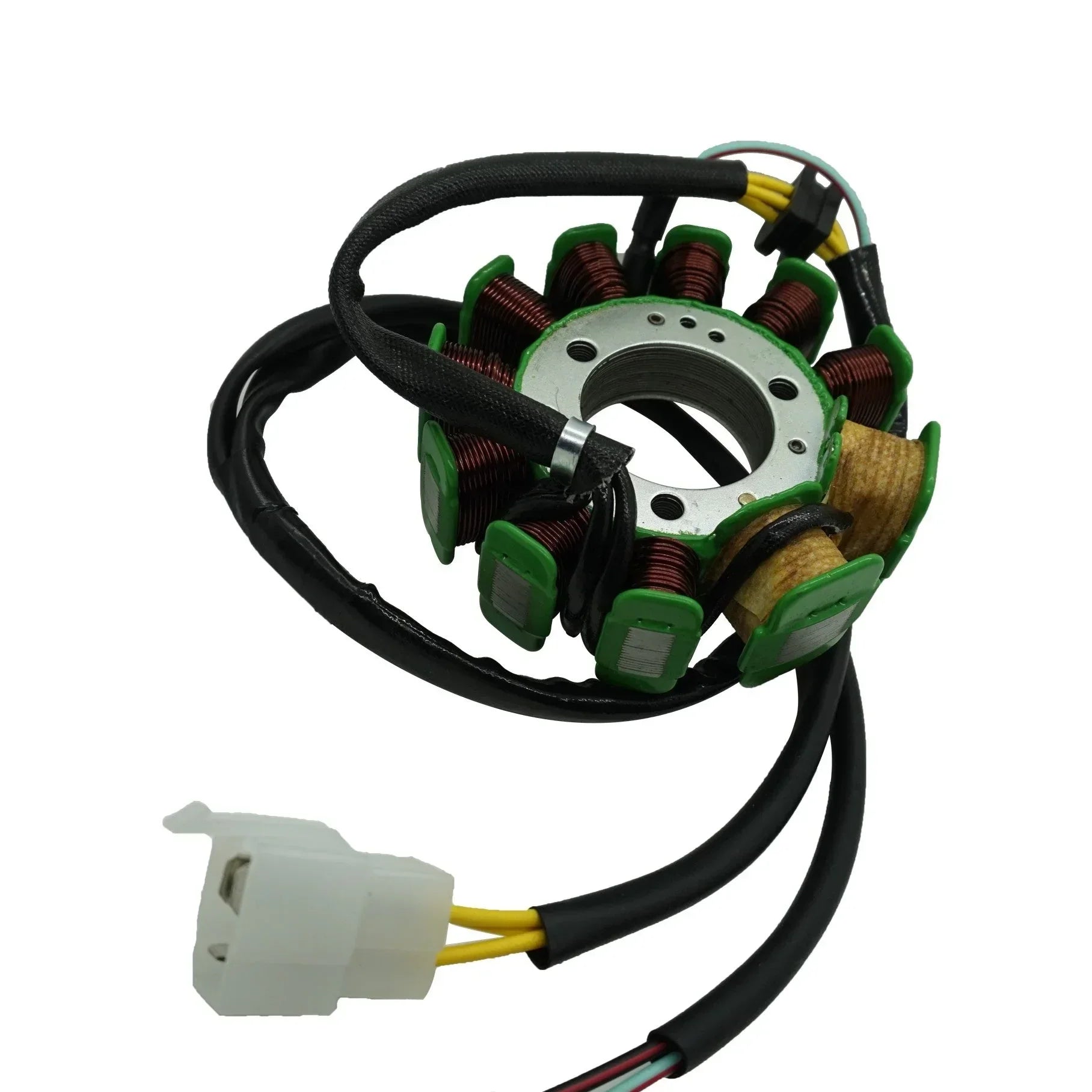 11-coil magneto stator for CG150, 200cc, 250cc dirt bikes, ChinesePartsUSA brand, shown in close-up of the electrical component.