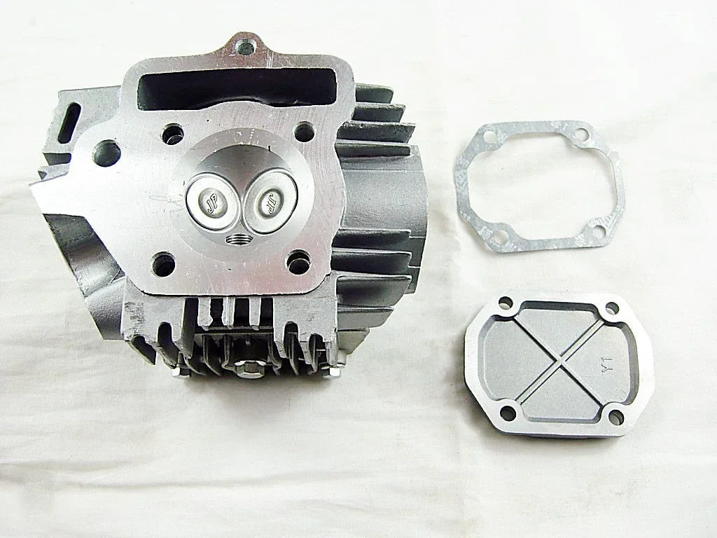 110cc engine cylinder head assembly for dirt bikes, designed by ChinesePartsUSA, showing the metal cylinder head component.
