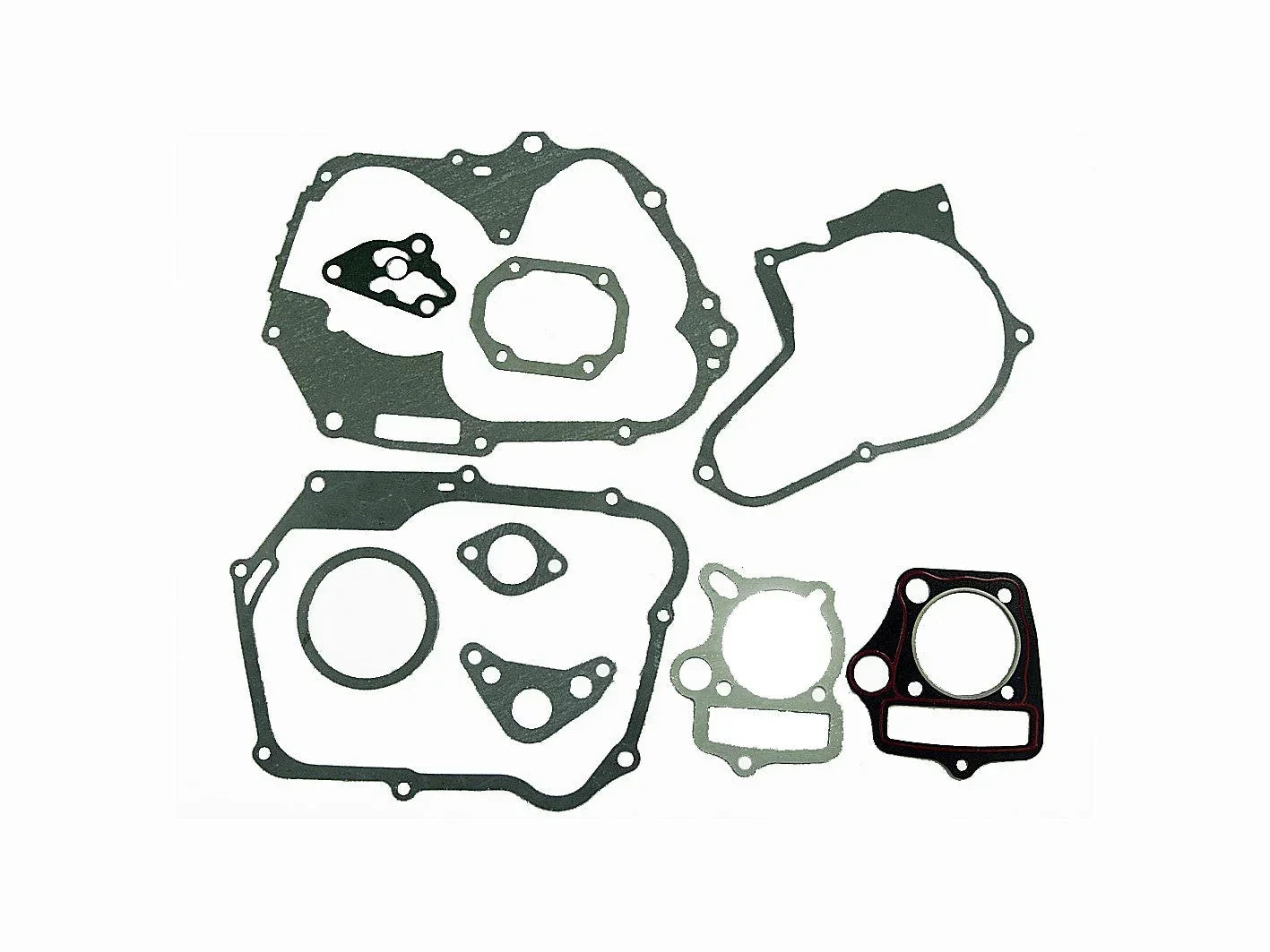 110cc dirt bike starter engine gasket set from ChinesePartsUSA, includes gaskets for top mount starter engine repair.