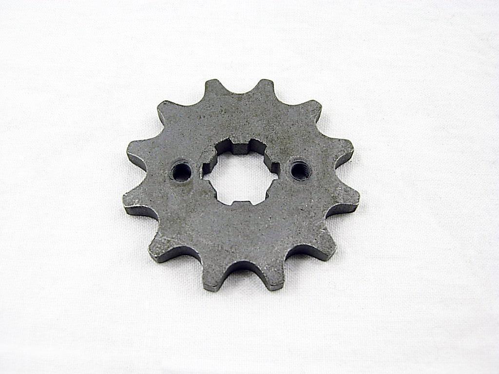 12-tooth engine sprocket for 50cc to 125cc dirt bikes, compatible with ChinesePartsUSA motorcycle parts.
