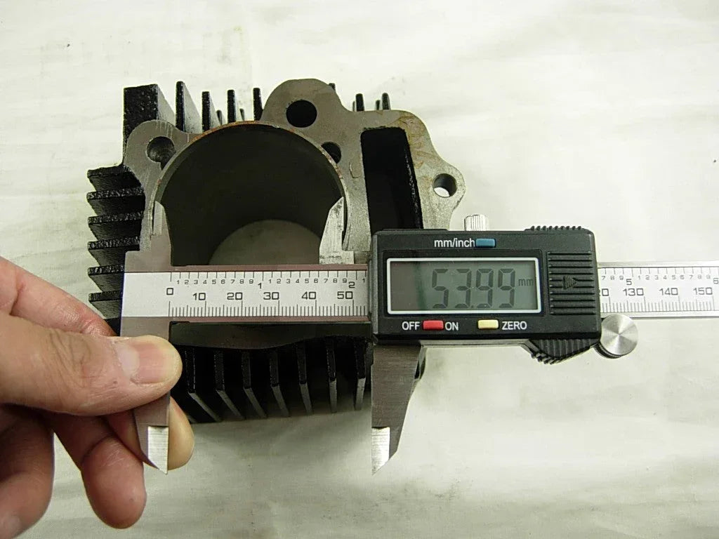 125cc E22 style engine cylinder body for dirt bikes, made by ChinesePartsUSA, showing the metal cylinder component in detail.