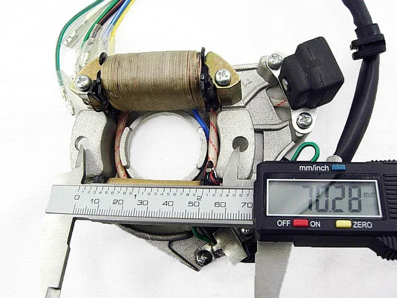 2-coil magneto stator for 50cc to 125cc dirt bikes, ATVs, and go-karts, ChinesePartsUSA brand, showing the stator component.
