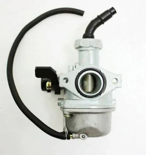 22mm PZ 22 lever choke carburetor for dirt bikes, ChinesePartsUSA, showing the black plastic choke lever and metal body.