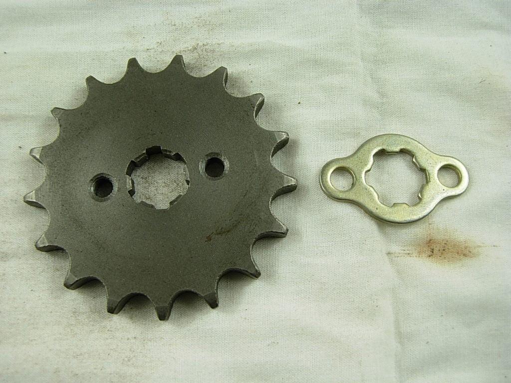 ChinesePartsUSA 428 chain tooth engine sprocket for 50cc to 125cc dirt bikes, durable metal gear part for motorcycle engines.