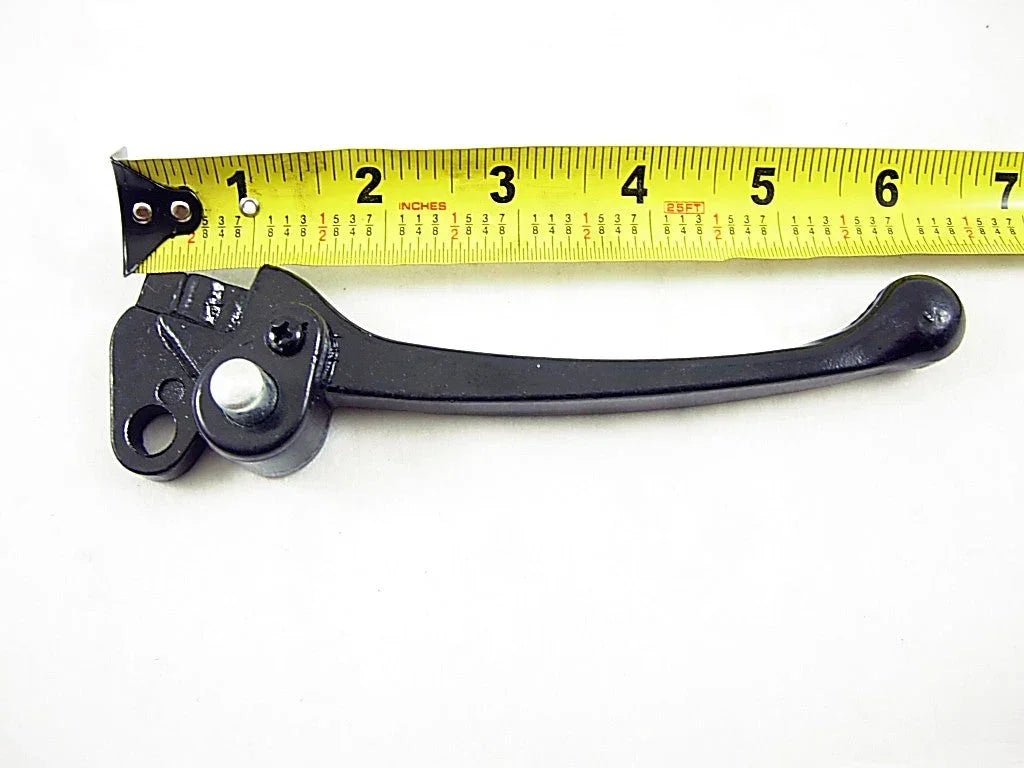 Black brake handle lever for dirt bike, ChinesePartsUSA brand, showing textured grip and mounting point for easy control.