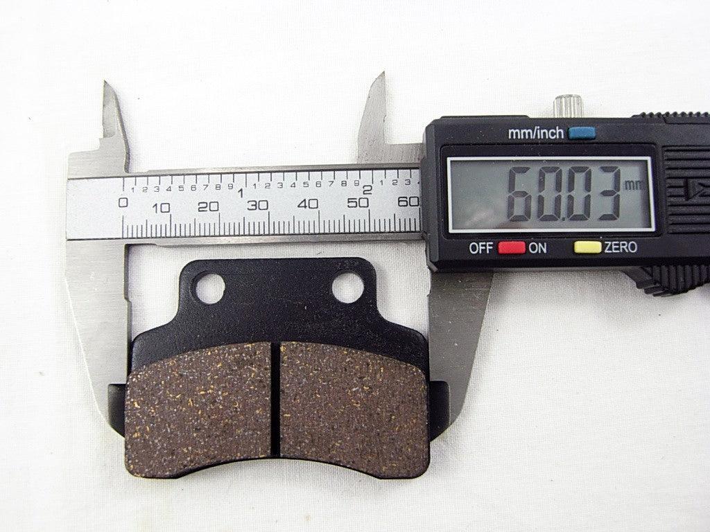 ChinesePartsUSA 150cc dirt bike brake pads set showing black rubber brake pads for off-road motorcycle braking system
