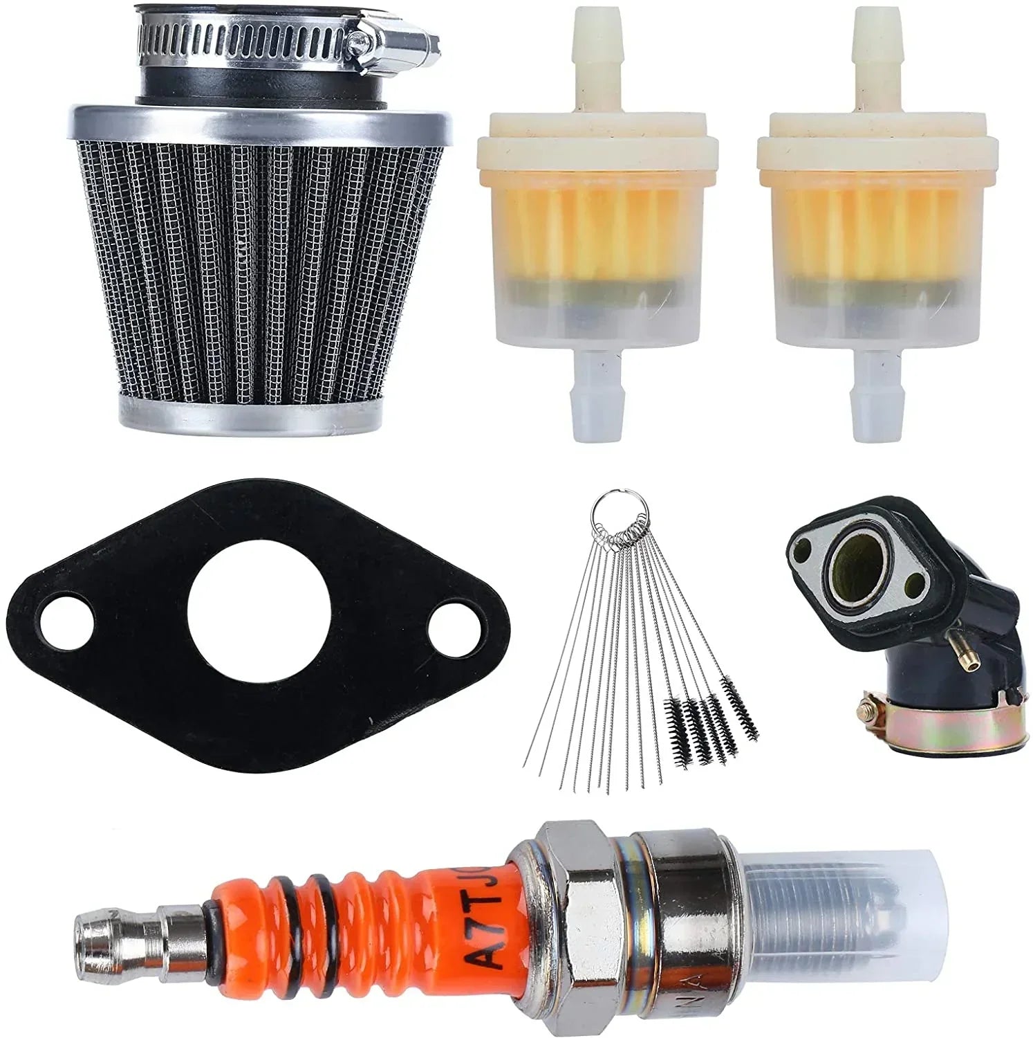ChinesePartsUSA 139QMB carburetor for GY6 49cc-50cc scooters, moped, ATV, go-kart with air filter and intake manifold.