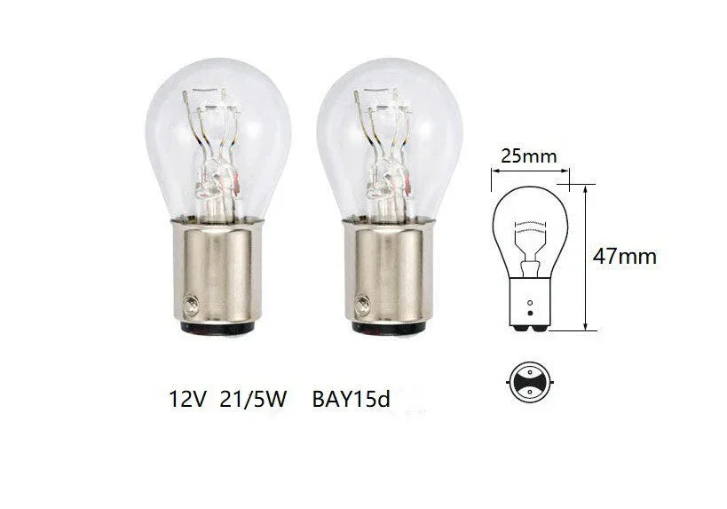 10-piece pack of 12V 21/5W BAY15d brake light bulbs by ChinesePartsUSA, ideal for vehicle brake light replacement.