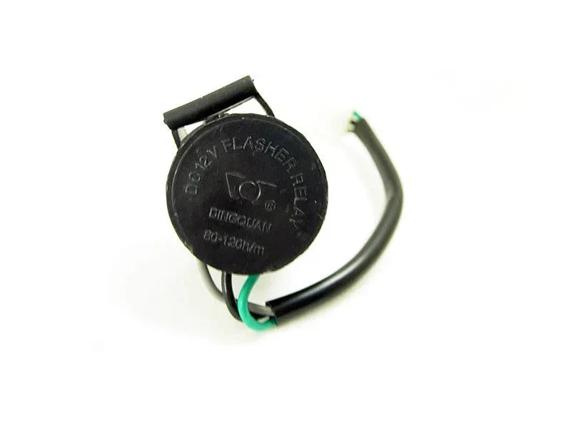 12V 3-wire silent turn signal relay for GY6 scooters, mopeds, motorcycles, and ATVs, compatible with 50cc to 250cc engines.