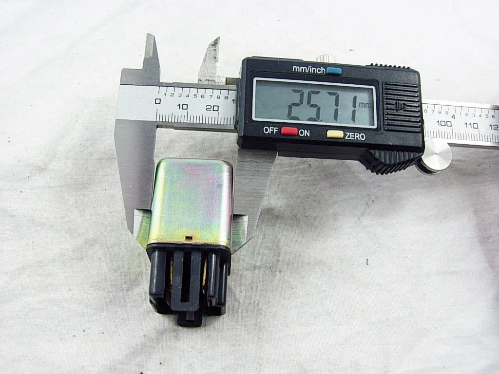 12V starter relay from ChinesePartsUSA for GY6 50cc and 125cc scooters, mopeds, motorcycles, and ATVs, shown in the image.