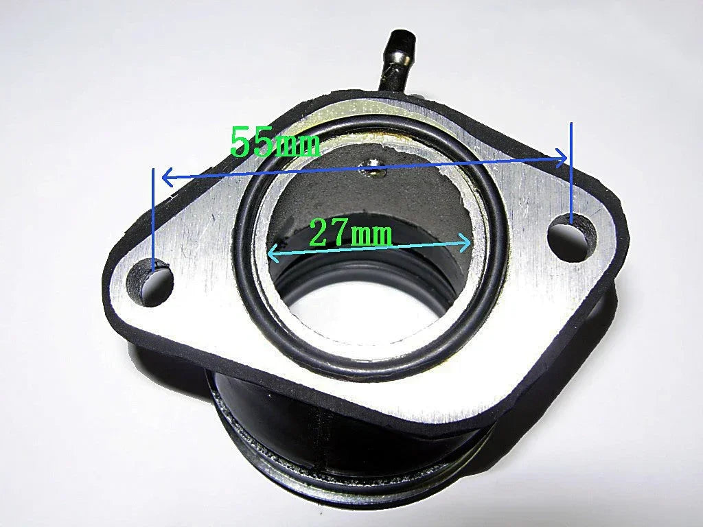 250cc Intake Manifold for CF250 ChinesePartsUSA motorcycle engine, showing the black plastic component with mounting ports.