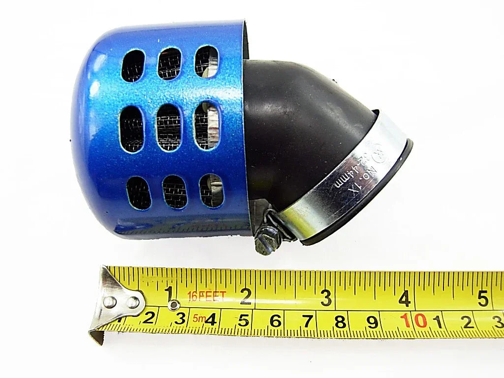 38mm Performance Air Filter from ChinesePartsUSA, showing a clean, high-performance automotive filter with metal mesh and rubber edges.