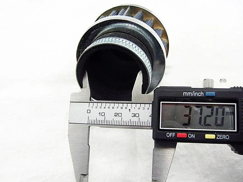 ChinesePartsUSA 38mm performance air filter for automotive engines, shown in close-up detail.