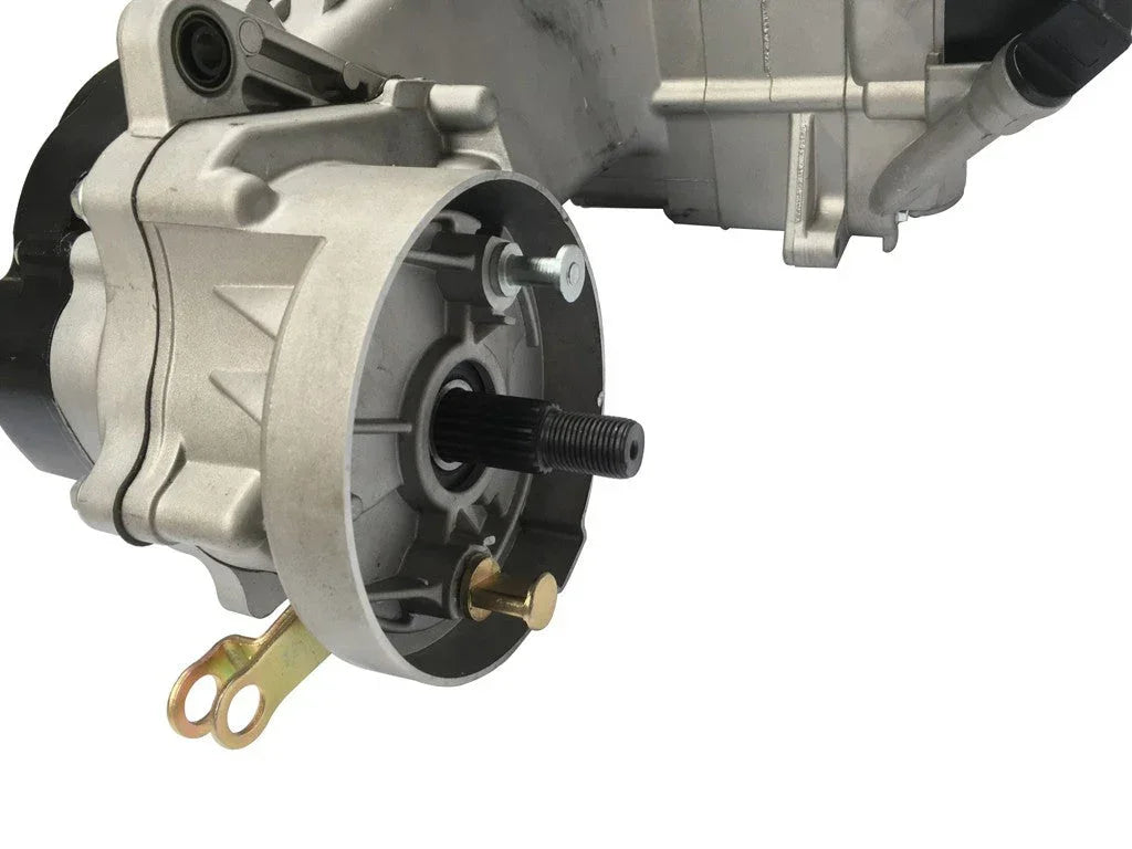 47mm 139QMB short case engine for GY6 80cc scooters, ChinesePartsUSA engine parts in a close-up image.