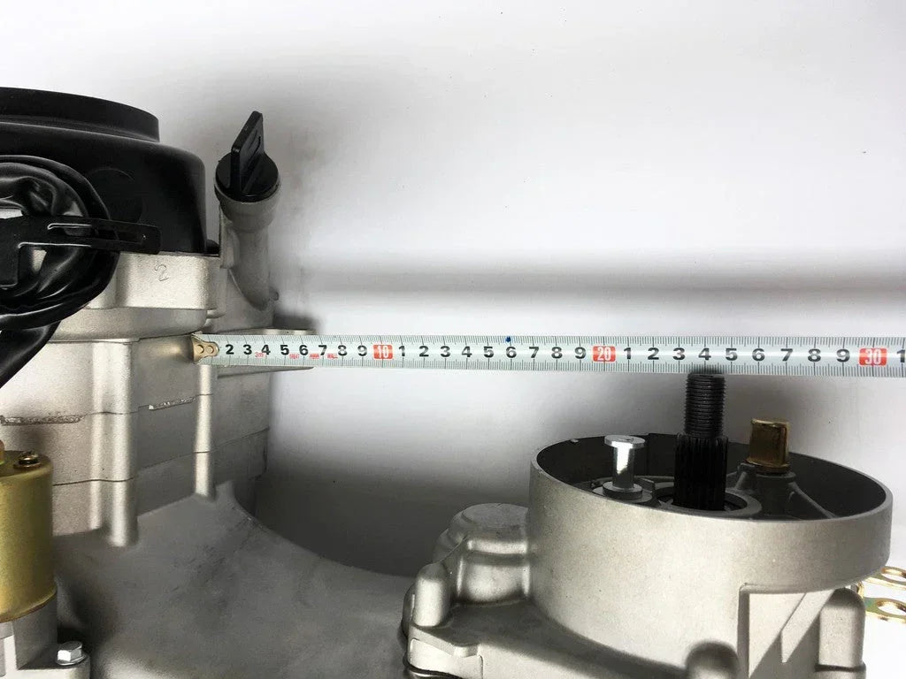 47mm 139QMB short case engine for GY6 80cc scooter, ChinesePartsUSA engine part with visible cylinder and engine components.