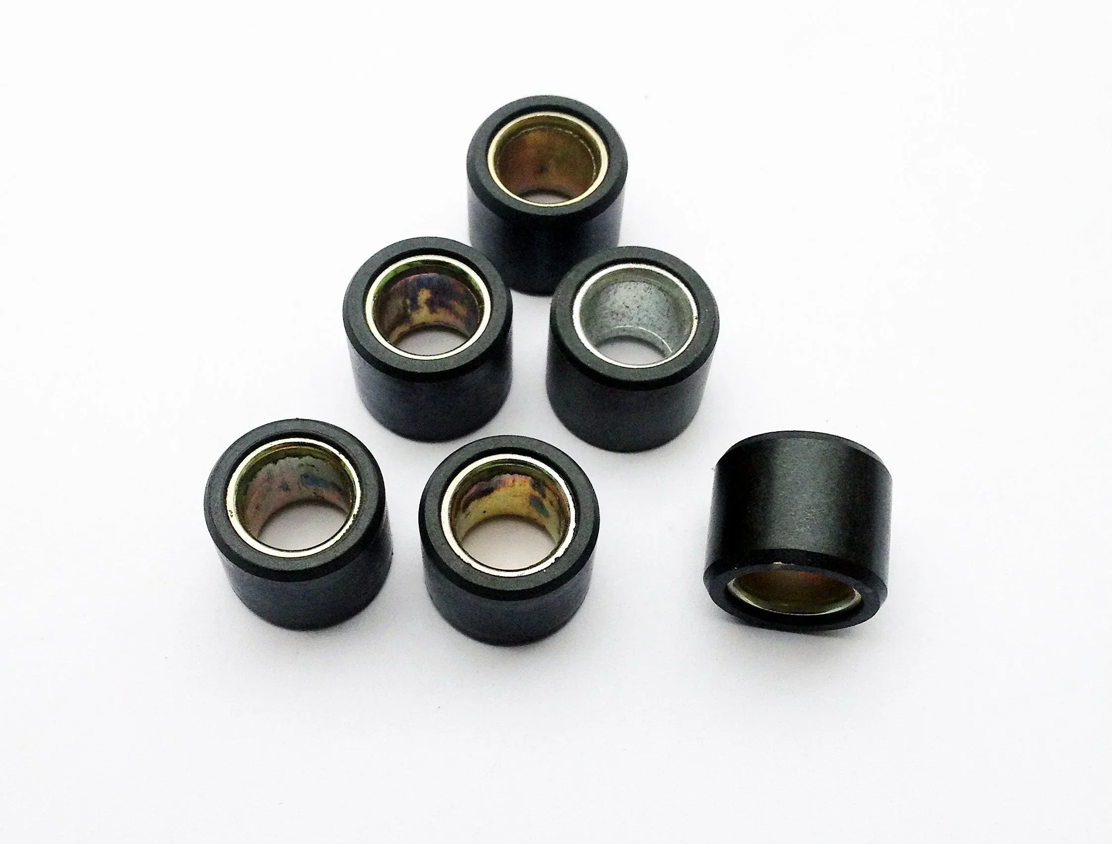6.5g roller weights for 50cc GY6 scooters, 16x13mm size, from ChinesePartsUSA, used in scooter engine performance.