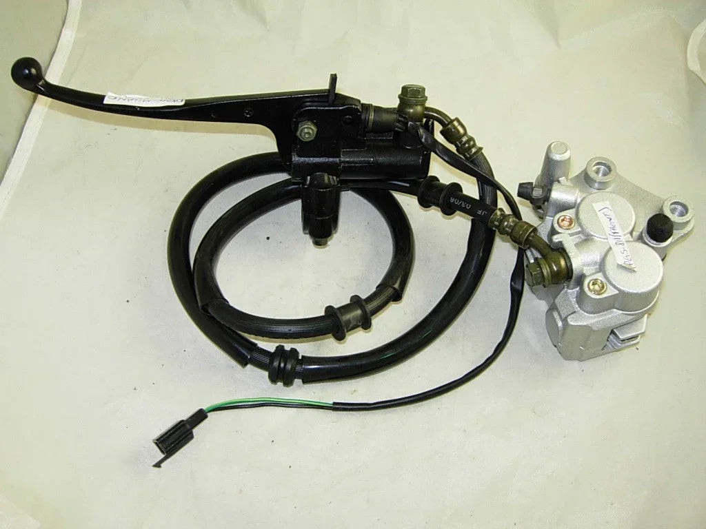 Hydraulic brake caliper cylinder assembly for GY6 50cc scooter, durable ChinesePartsUSA motorcycle brake part.
