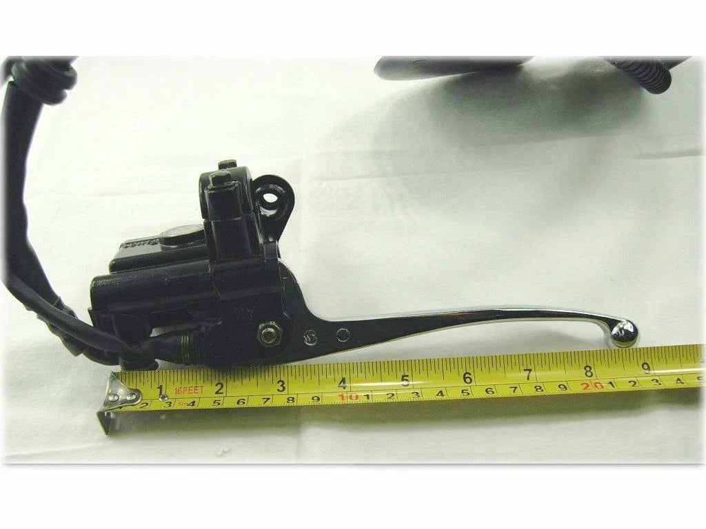 Hydraulic brake caliper cylinder assembly for GY6 50cc scooter, compatible with ChinesePartsUSA motorcycle parts.
