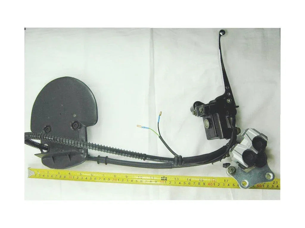 Hydraulic brake caliper cylinder assembly for GY6 50cc scooter, made by ChinesePartsUSA, shown in a detailed product image.