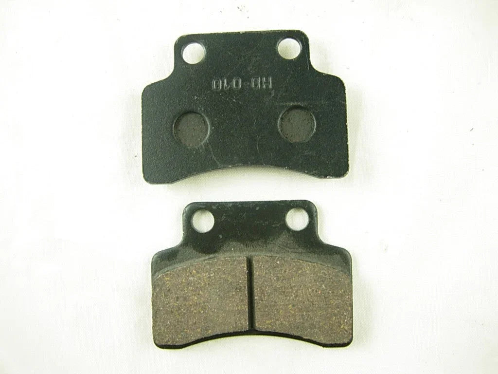 Set of brake pads for GY6 125cc scooter, compatible with ChinesePartsUSA parts, shown in this image.