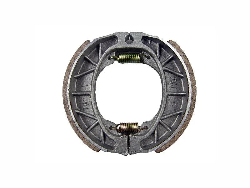 ChinesePartsUSA brake shoe set for GY6 50cc scooter, showing multiple brake shoes with metal and friction surfaces.