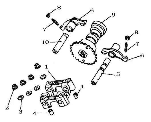 cam holder retainer bracket and rocker arms 50cc(64mm Valve) - ChinesePartsPro