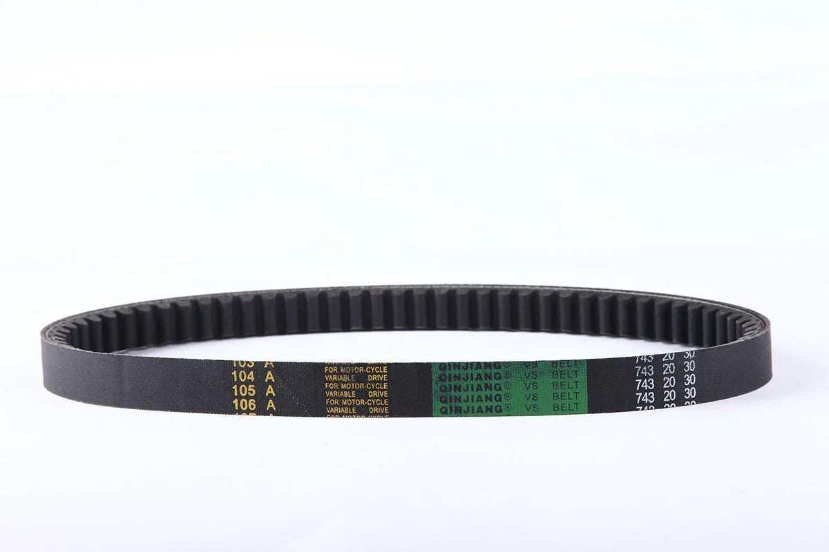 CVT drive belt 743 20 30 for GY6 125cc 150cc scooter moped or ATV on white background