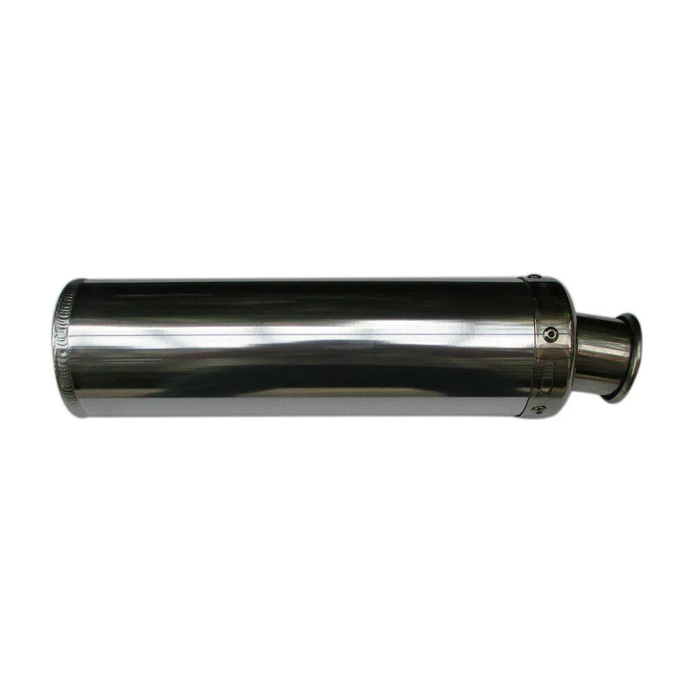 Silver exhaust system muffler for GY6 139QMB 50cc 4-stroke scooter, compatible with ChinesePartsUSA engine parts.
