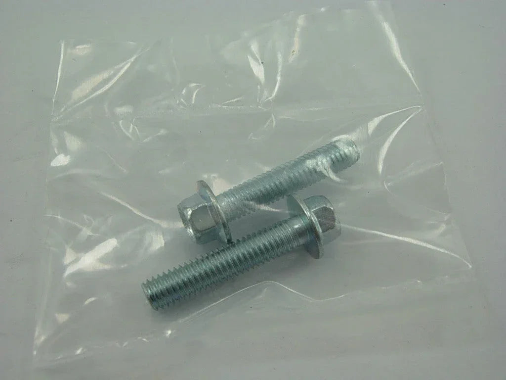 Two ChinesePartsUSA Flange Bolts M6x30 for machinery, showing the metal bolts with flanged heads and threaded shafts.