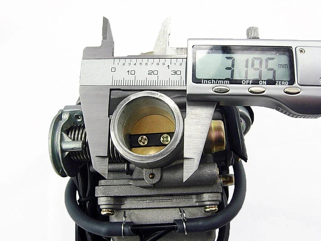 Carburetor for GY6 125cc and 150cc engine, compatible with ChinesePartsUSA motorcycle engine parts, shown in image.