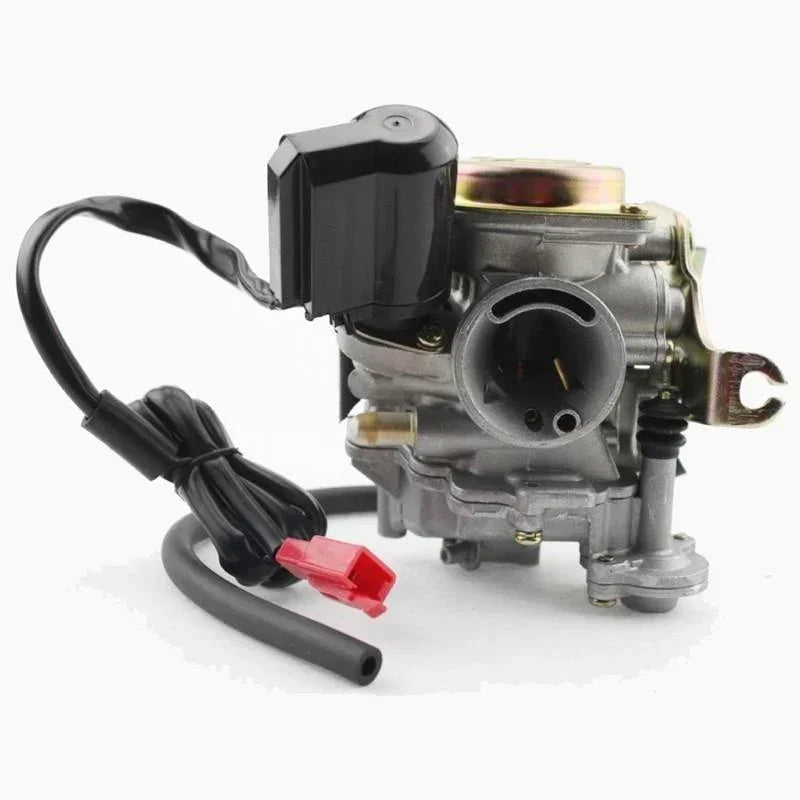 30-pack of ChinesePartsUSA carburetors for 4-stroke GY6 49cc and 50cc scooters and mopeds, including Taotao and Kymco models.