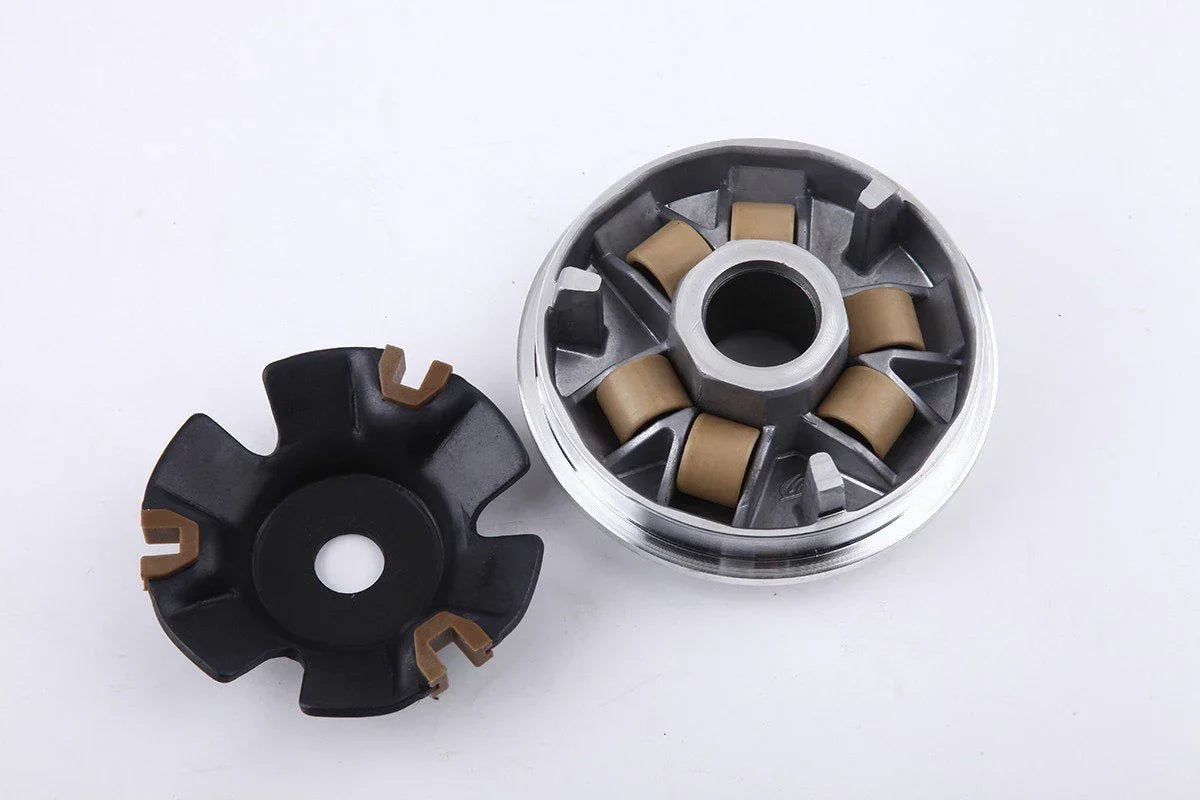 30-piece variator kit with roller weights for GY6 125cc and 150cc scooters, compatible with ChinesePartsUSA parts.