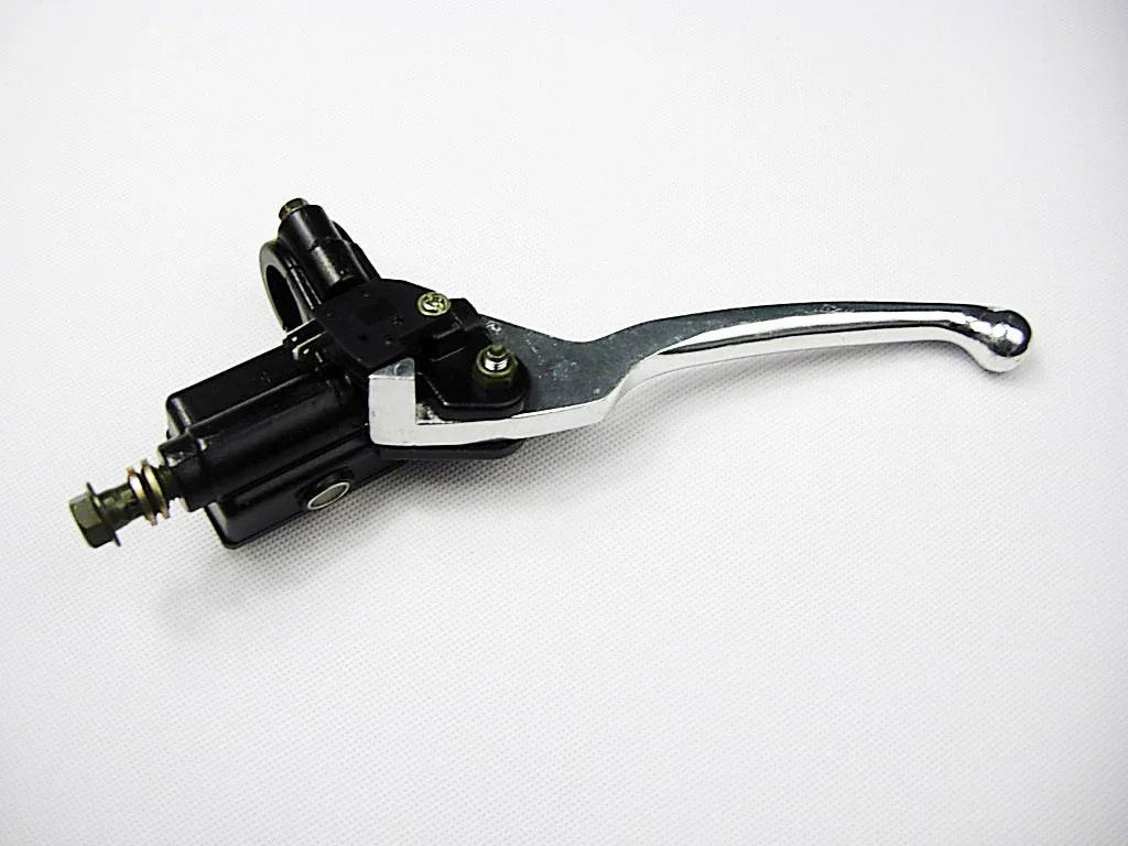 Right side hydraulic brake handle assembly lever master cylinder for motorcycle, ChinesePartsUSA brand, detailed view of the component
