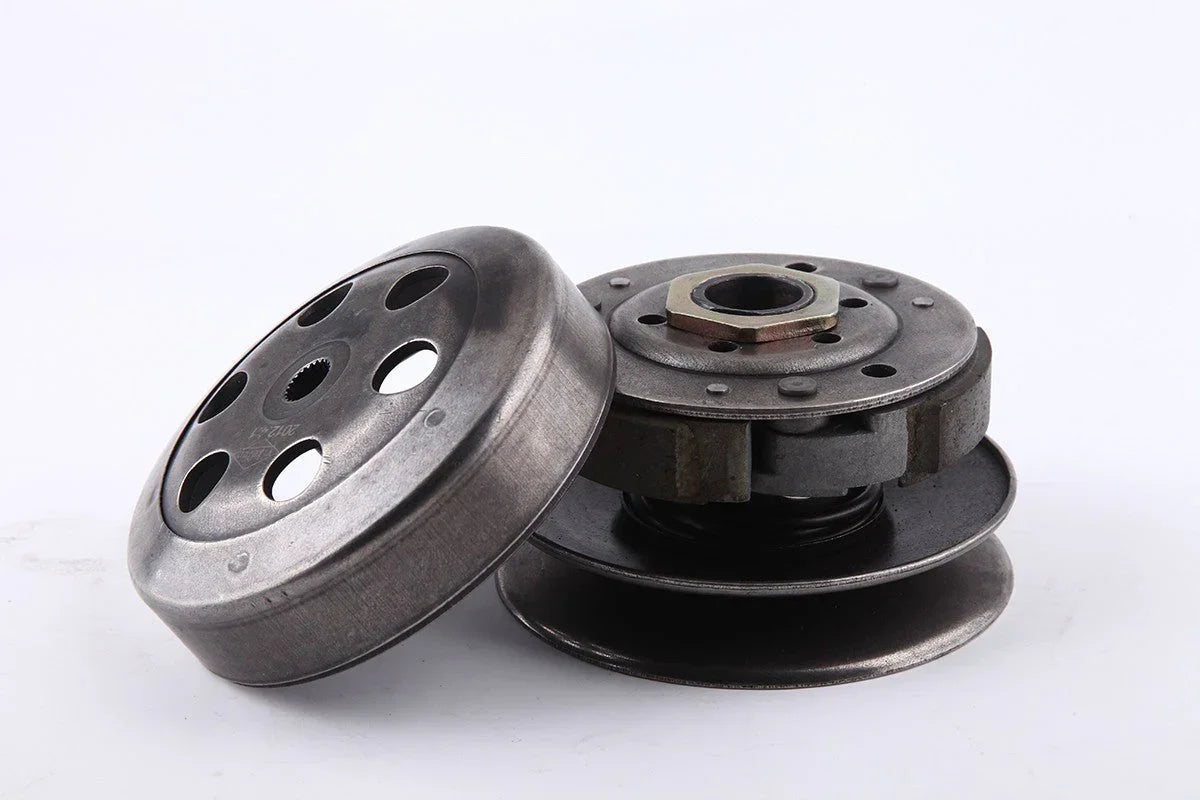 GY6 50cc QMB139 clutch assembly with bell for scooter or moped, silver metal part