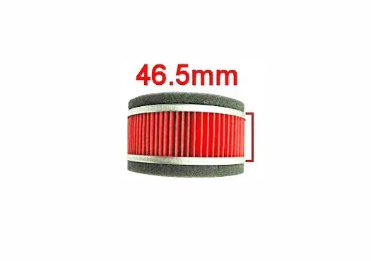 Stock air filter for GY6 125cc scooter from ChinesePartsUSA, showing the cylindrical filter element and mounting frame.