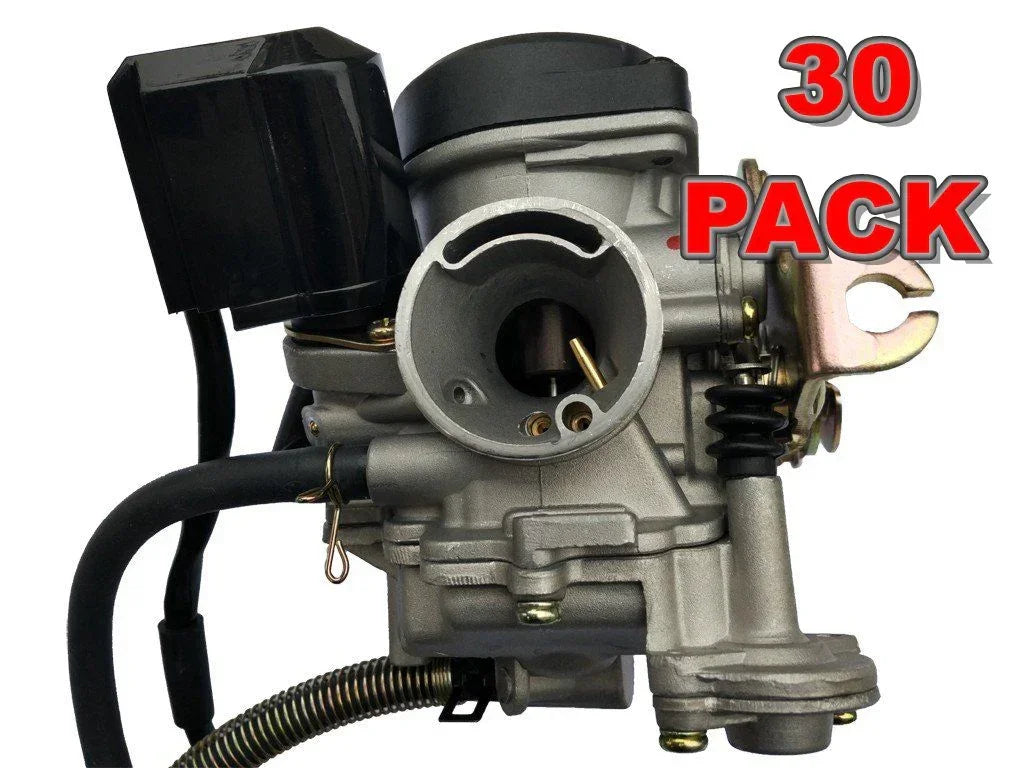 30 pack of ChinesePartsUSA 30mm by 19mm Keihin CVK 50cc carburetor parts for improved motorcycle performance.