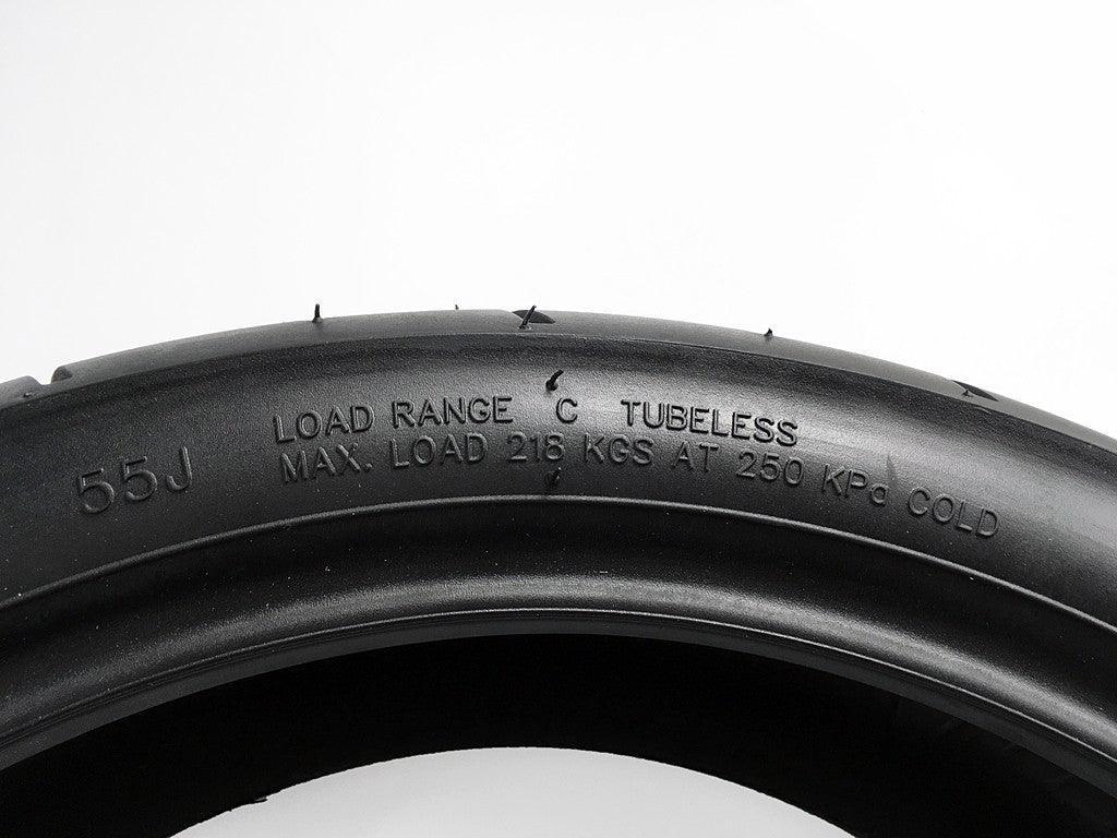 Tubeless motorcycle tire 130/60-13 for front or rear scooter and moped, by ChinesePartsUSA, showing tread pattern and sidewall.