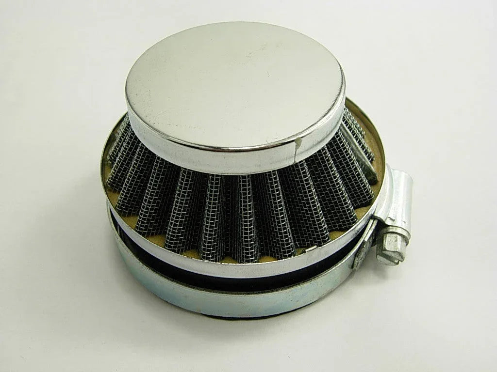 Performance air filter for mini pocket bike by ChinesePartsUSA, showing the filter element and housing for optimal airflow.