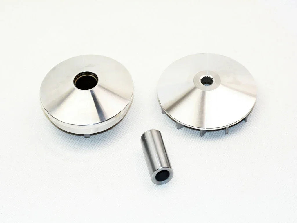 Variator kit with roller weights for GY6 125cc 150cc scooter engines on white background