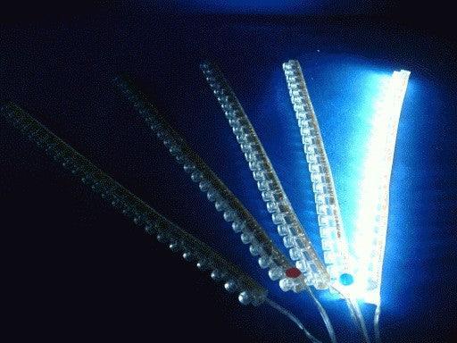 Red LED flexible light bar, 24cm PVC strip for cars, by ChinesePartsUSA, suitable for universal vehicle accessories.